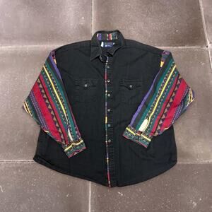 Vintage 90s western aztec button up